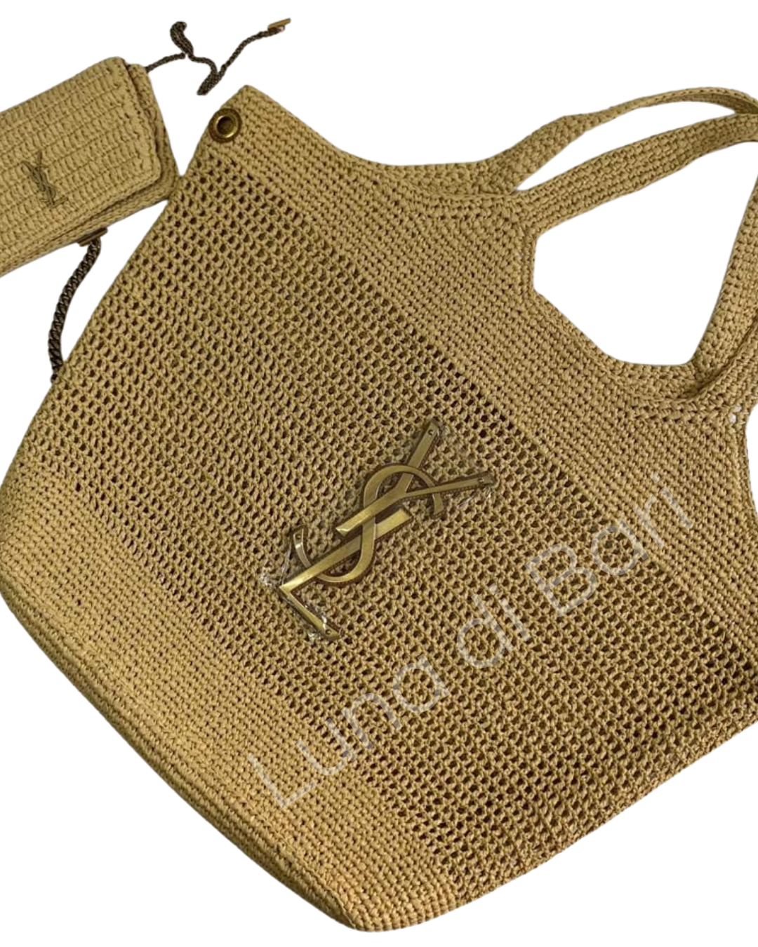 Bolsa Icare Maxi Shopping Bag Ráfia Palha Monograma | YSL - Imagem 4