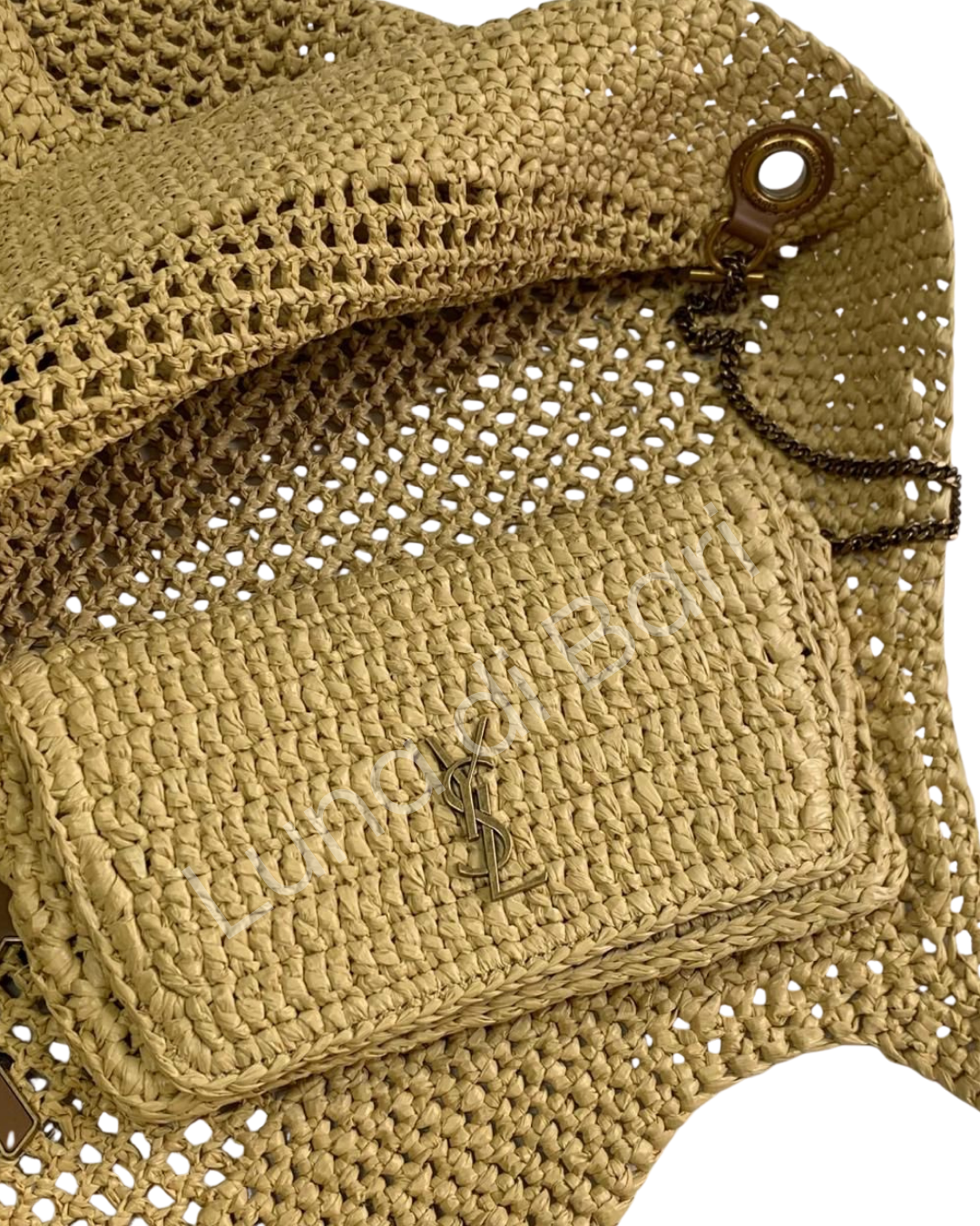 Bolsa Icare Maxi Shopping Bag Ráfia Palha Monograma | YSL - Imagem 5