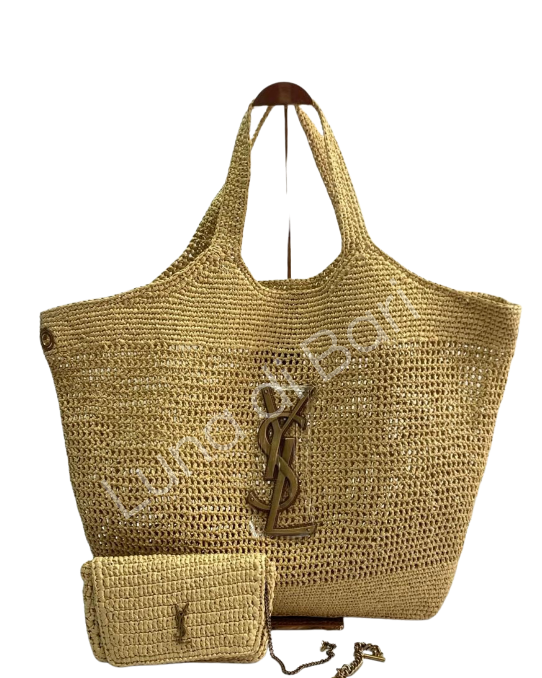 Bolsa Icare Maxi Shopping Bag Ráfia Palha Monograma | YSL - Imagem 6