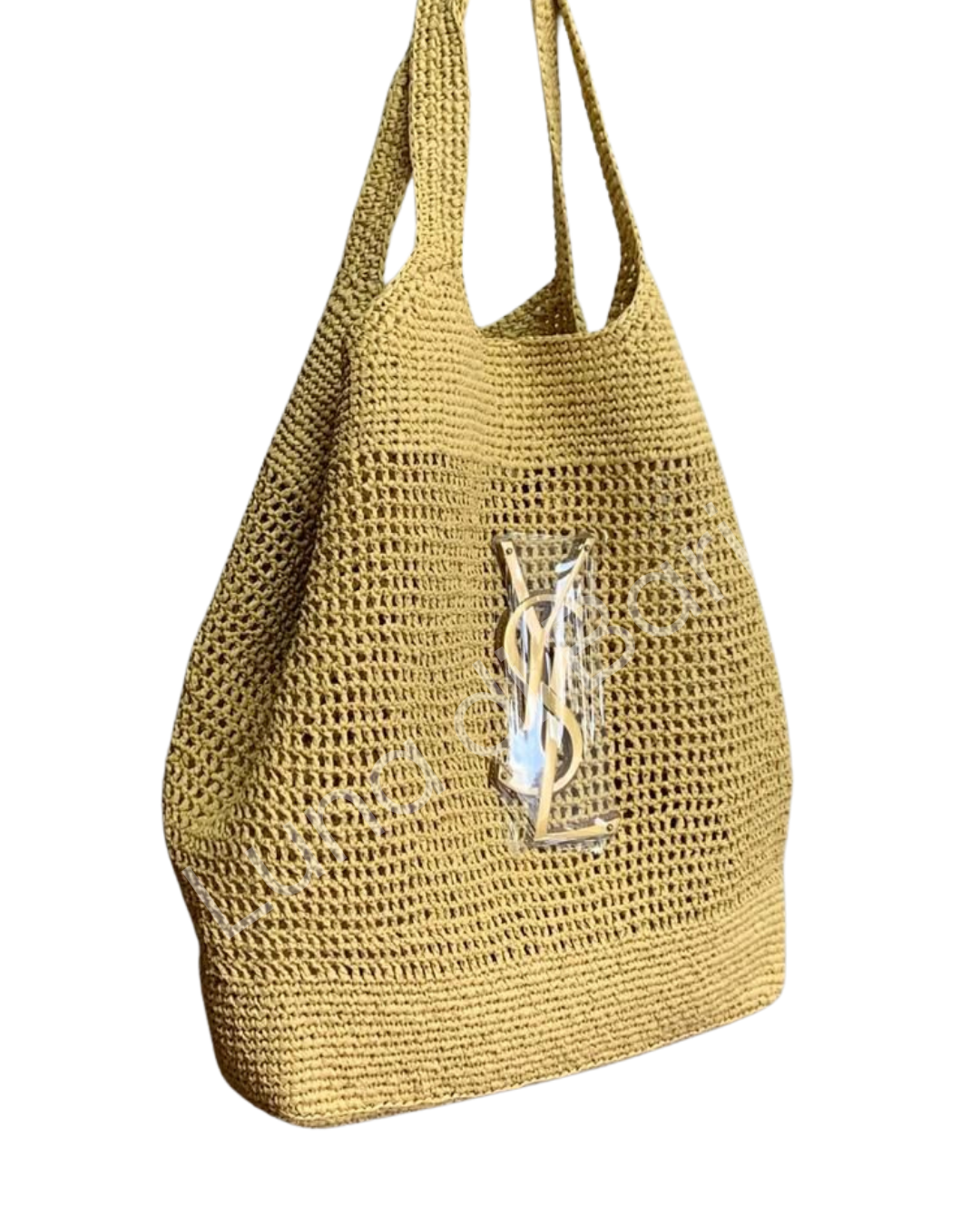 Bolsa Icare Maxi Shopping Bag Ráfia Palha Monograma | YSL - Imagem 3