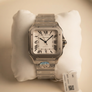 Cartier Santos white dial steel